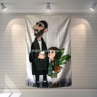 leon the professional cartoon movie poster banners childrens room wall decoration hanging art waterproof cloth flags