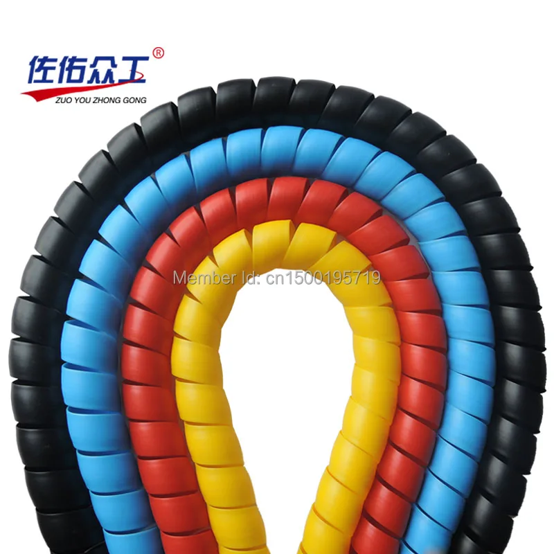 Спиральная обмотка кабеля 28 мм 2 м обмоточная труба для домашнего и машинного