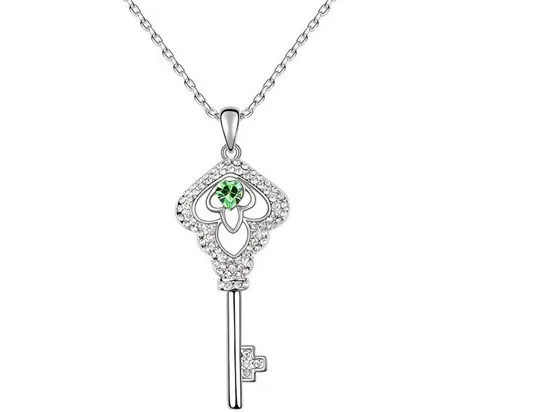 Charm Promotion Key Luxury Austrian Crystal Pendant Necklace 5 Colors FREE SHIPPING | Украшения и аксессуары