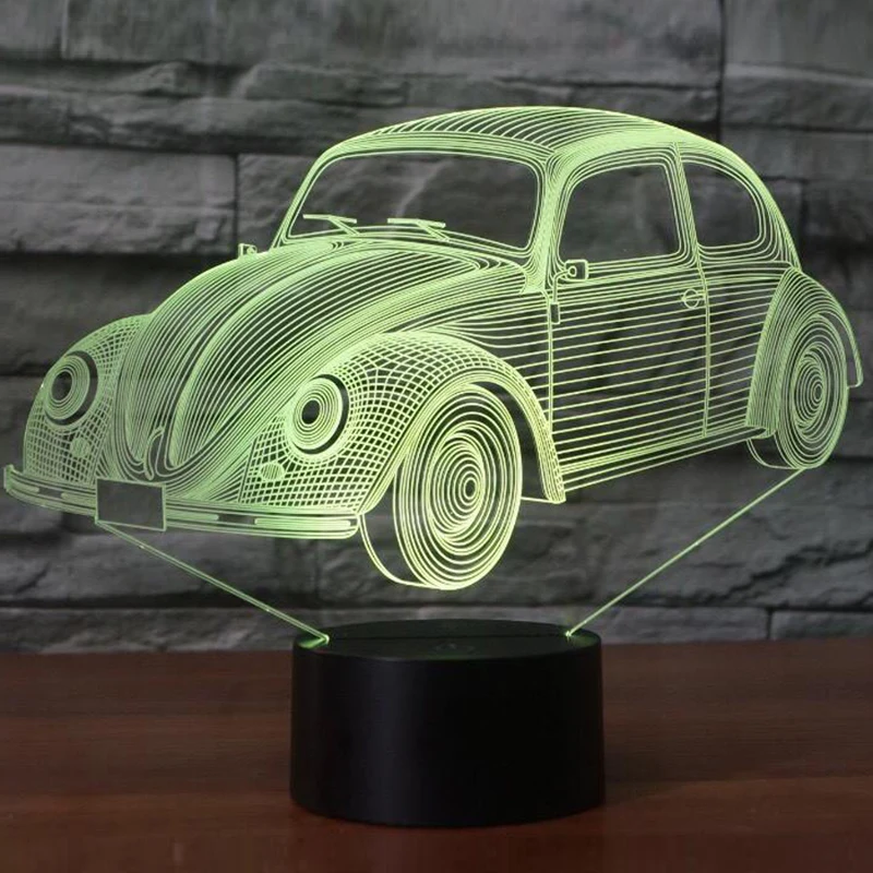 7 цветов визуальный модель автомобиля 3D светодио дный лампа Изменение 3d ночник