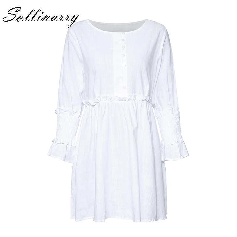 Sollinarry Короткие Свободные повседневные женские платья Vestido элегантные длинные