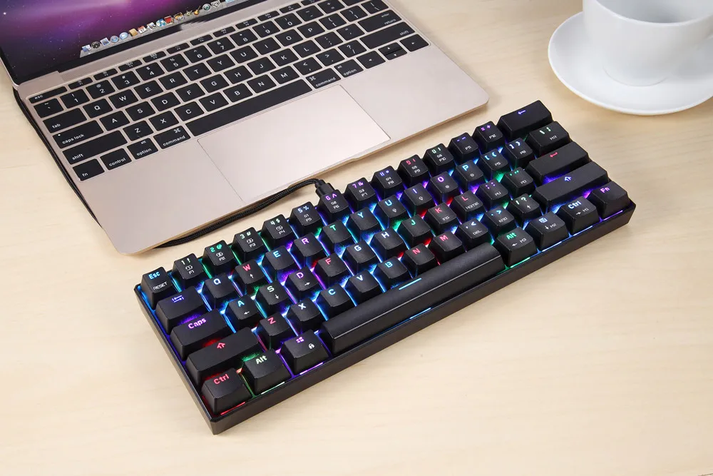 Цветная Механическая игровая клавиатура с подсветкой RGB синие переключатели MX 61
