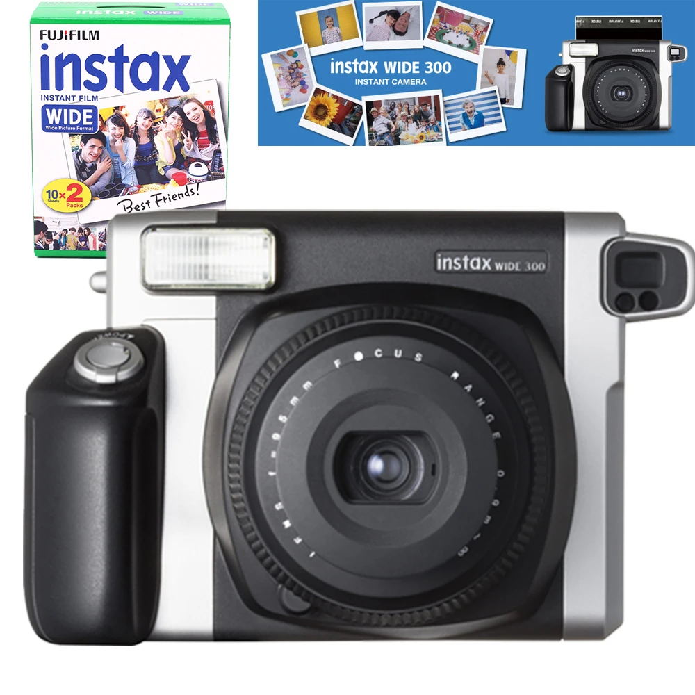 Fujifilm Instax Wide 300 мгновенная камера+ 20 листов подлинной Fuji Instax Wide фильм белый край 5 дюймов фотобумага