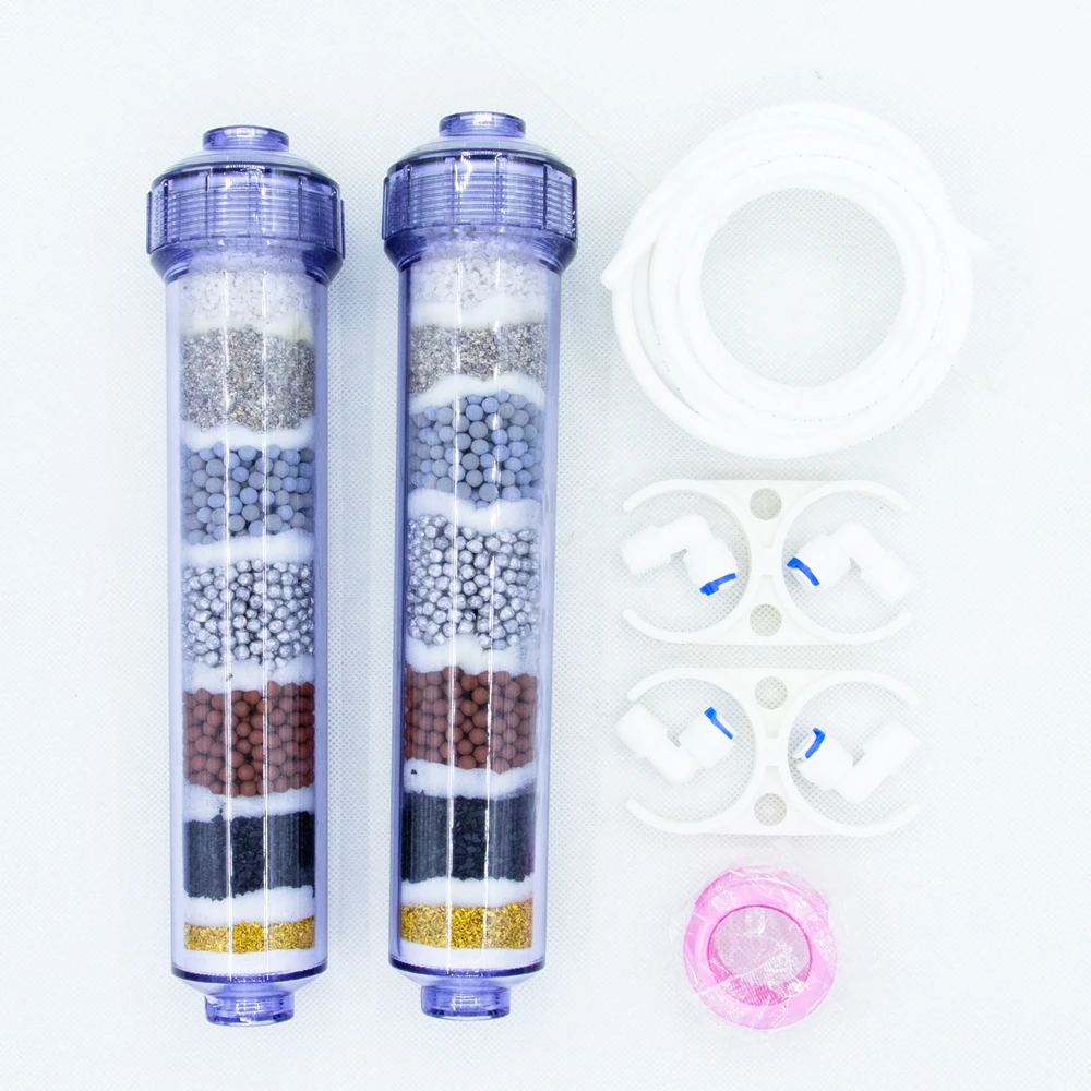 7 IN 1 Alkaline Mineral Post Water Filter Cartridges With KDF,Activated Carbon For Reverse Osmosis Water Purification 2PCS/PACK