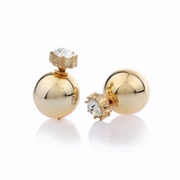 2019 two side ear silver earring stud earring pearl jewelry best glass ear stud for women high quality gold post ear wholesale