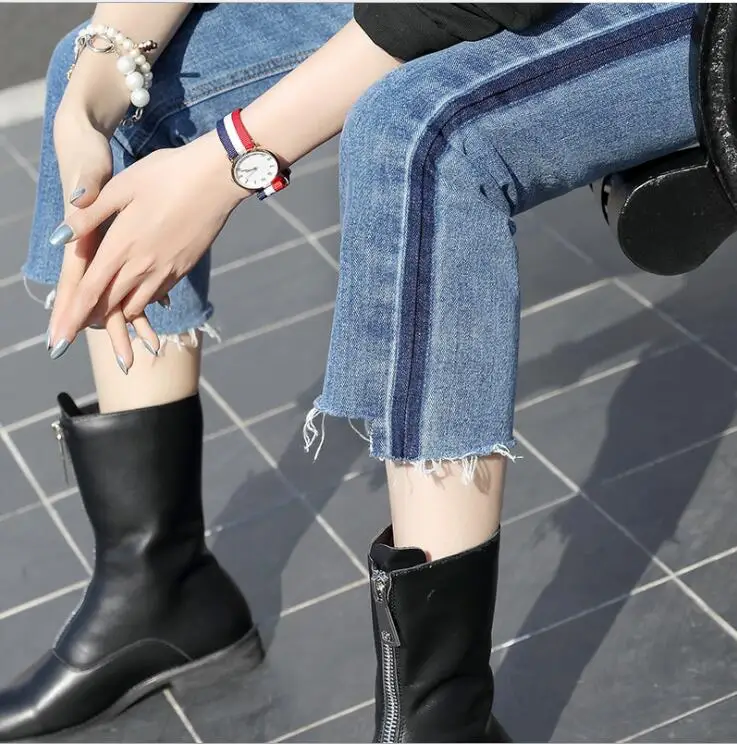 Летние брюки с высокой талией широкие свободные джинсы|Широкие джинсы| |