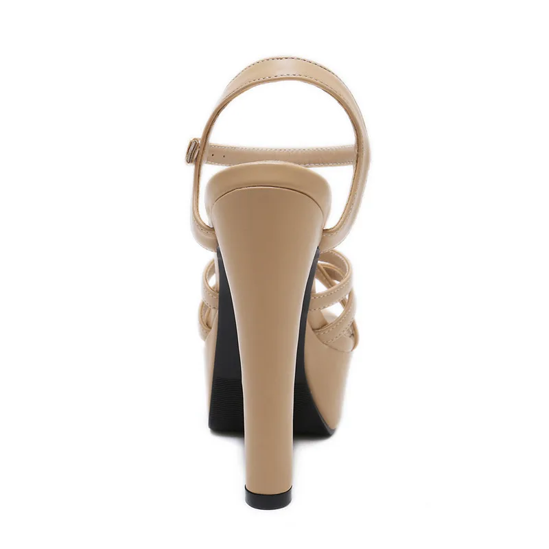 Женские летние сандалии на очень высоком каблуке 14 5 см однотонные туфли шпильках