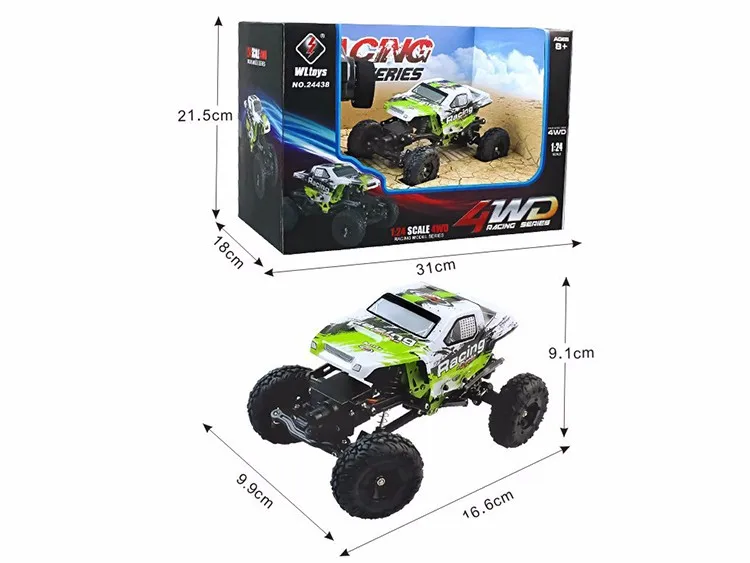 WLToys 24438 1:24 RC приводной вал машины 4WD Рок Гусеничный RC автомобиль внедорожный пульт дистанционного управления детские игрушки
