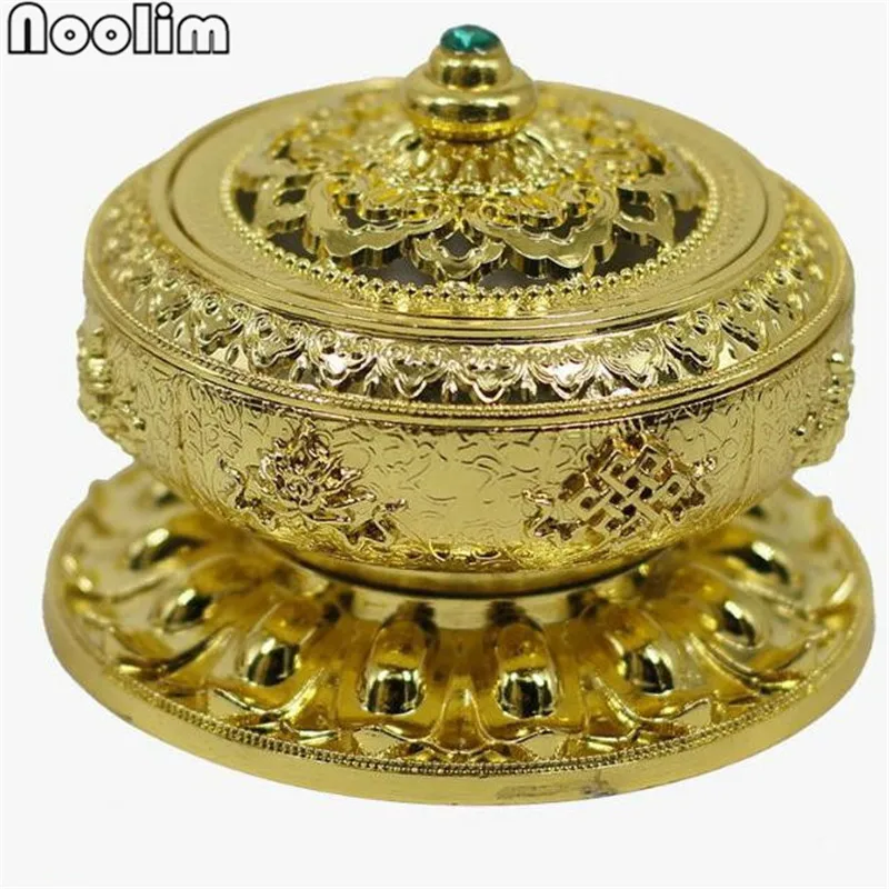 Gold Непальский стиль сплава катушки благовония горелки творческий держатель благовоний ароматерапия печи дома поделки для декора комнаты украшения - Цвет: Gold