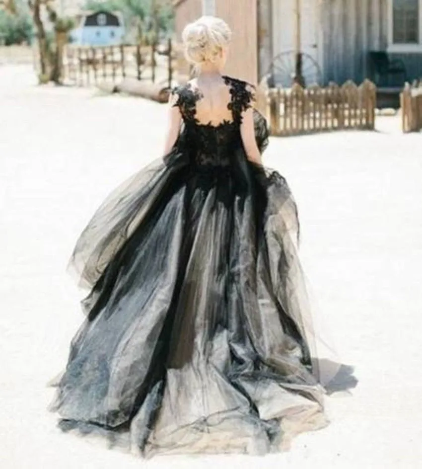Черное готическое свадебное платье 2019 винтажное милое бальное с