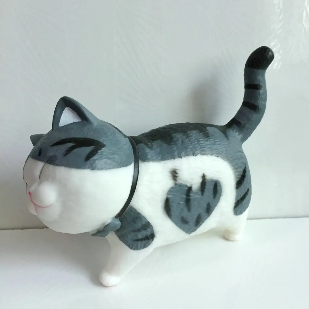 Милые животные серый белый толстый кот мультфильм рисунок для ребенка девочка