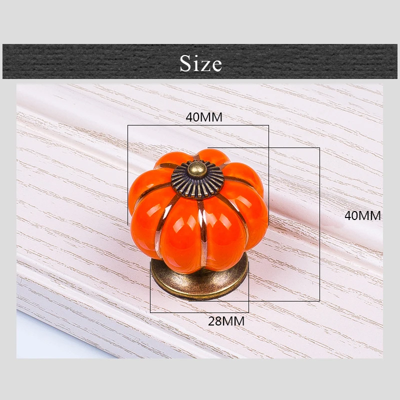 5 шт. красочная Тыква керамические ручки для шкафчиков мебельные прекрасный