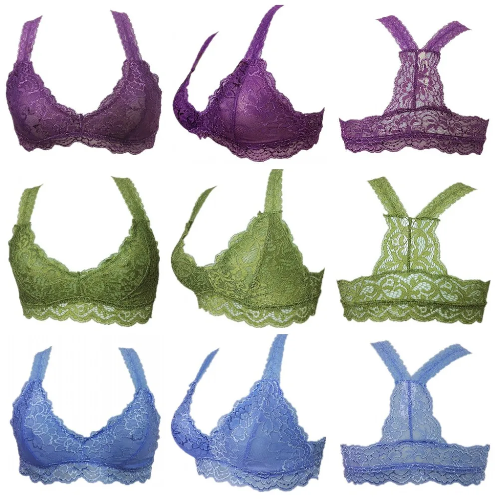 Женский кружевной бюстгальтер укороченный топ на бретелях Бюстгальтер-бандо без