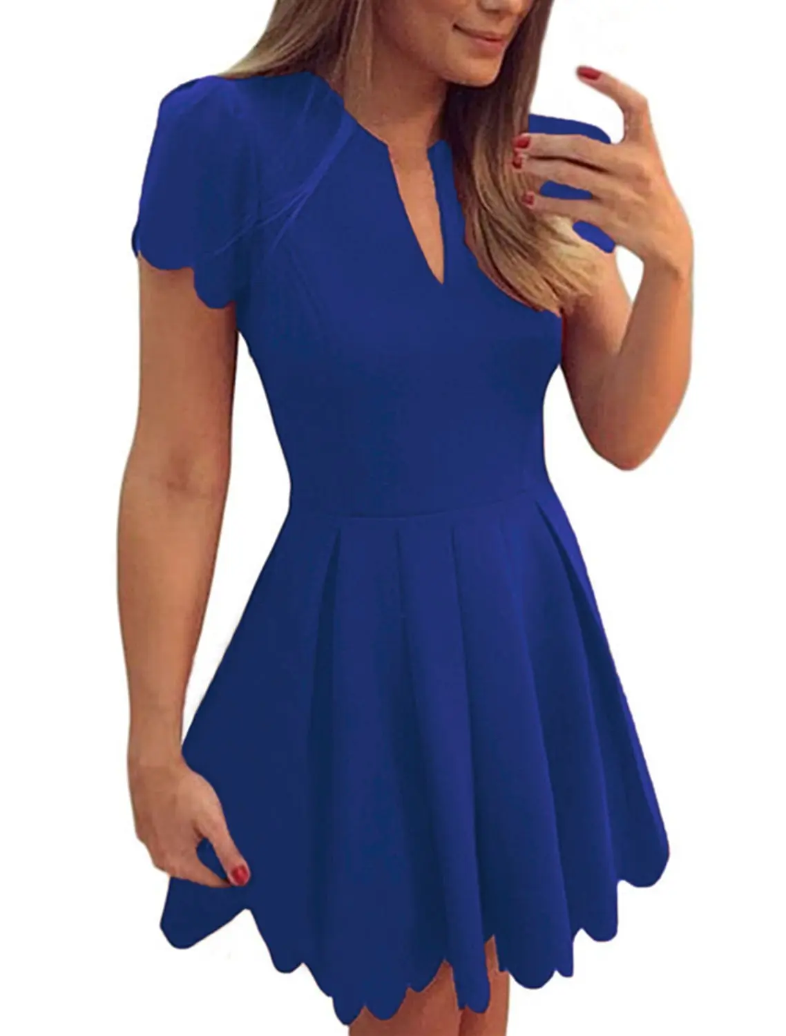 Женское Плиссированное Платье с V-образным вырезом | Женская одежда