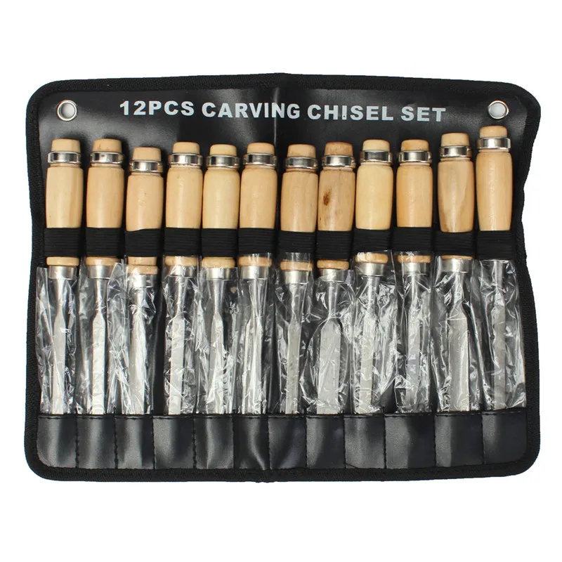 12 шт. профессиональное ручное долото для резьбы по дереву инструменты