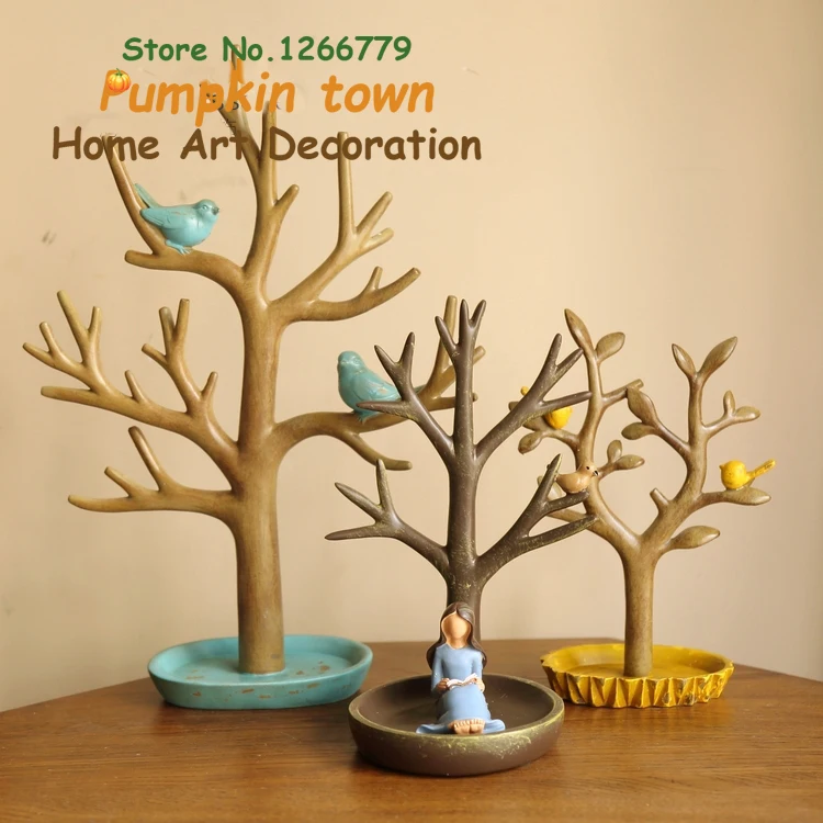 

Rural style high quality workmanship fine colorful bird money tree decorations,dresser decoration jewelry ornaments,wedding gift