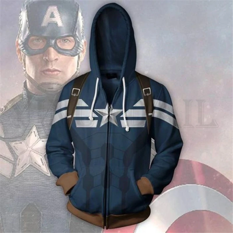 Мужские и женские толстовки на молнии Мстители герой с капюшоном куртка Mravel Super hero es Толстовка Капитан Америка уличная одежда костюм