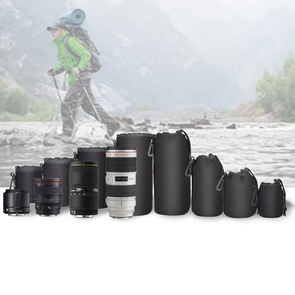 Travor Водонепроницаемый Мягкий протектор объектив камеры сумка чехол для Canon Nikon Pentax sony Olympus Panasonic размер объектива s m l xl