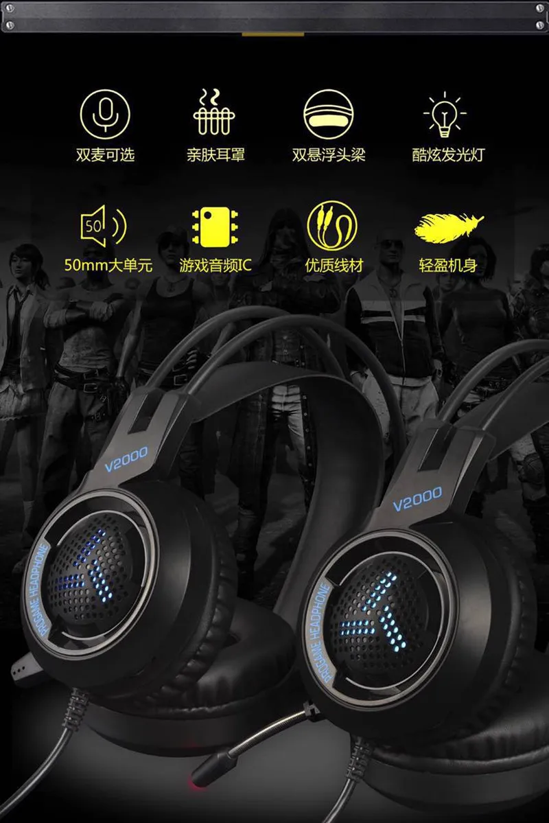 Игровая гарнитура светодиодный музыкальный аудио BigWith Mic игровая для ПК Компьютерная гарнитура 7,1 канал 3,5 мм разъем стерео опционально