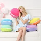 Модная Милая круглая подушка для торта, чистая цветная мягкая плюшевая кукла, креативный французский макарон, домашний диван, украшение, ремесла, свадебный подарок