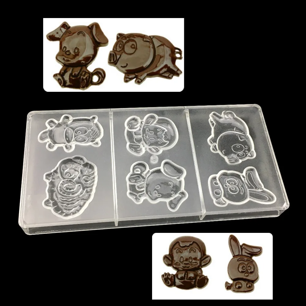 Мультфильм свинья обезьяна рабит форма зодиака шоколадная пищевая прозрачная