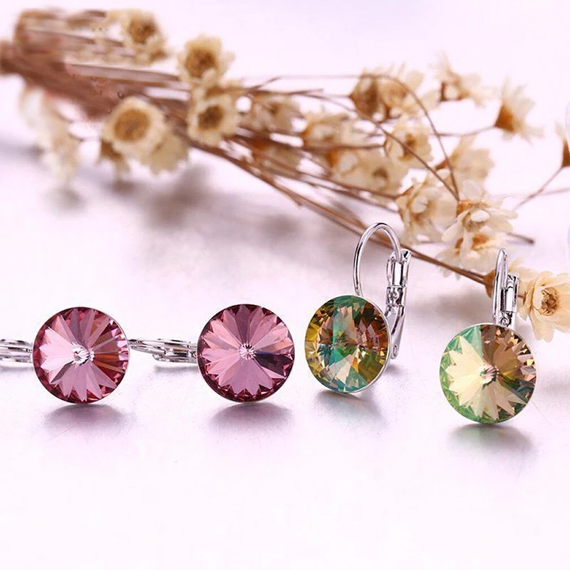 Женские серьги-кольца MxGxFam простого дизайна белого и золотого цвета 7 цветов на