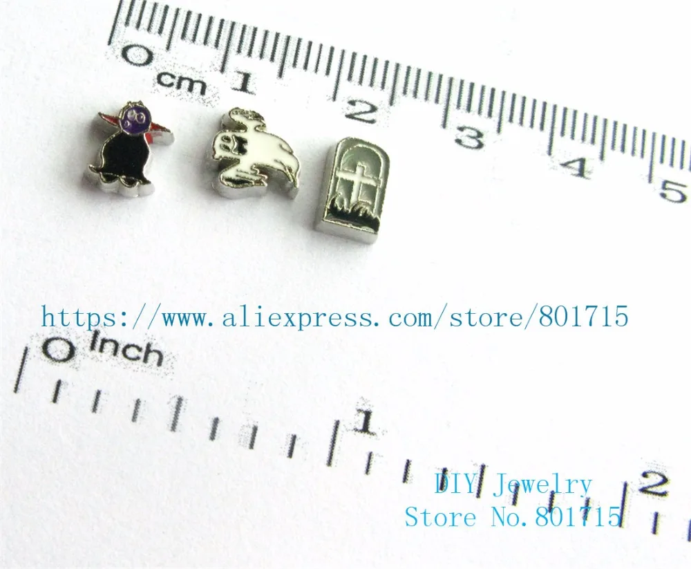 10 шт./лот смешанные стили Подвески на Хэллоуин плавающий медальон подходят для