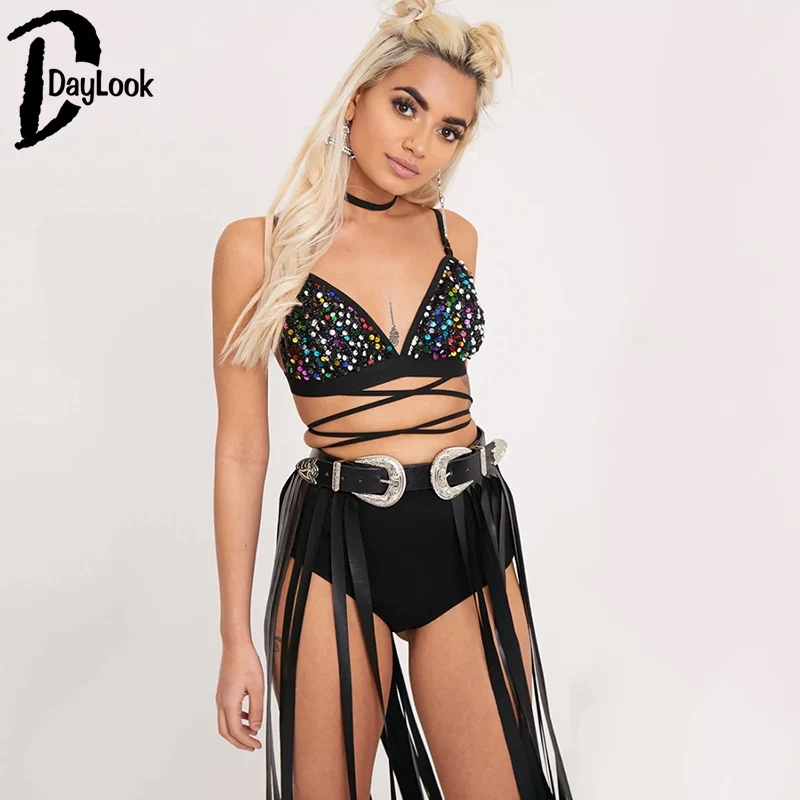 DayLook Лето Cami шикарные девушки майки Топ Для женщин со стильным поперечным