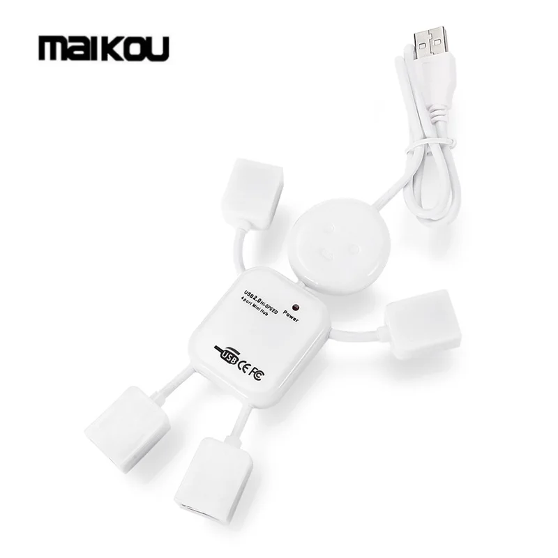 Maikou новый 4 Порты и разъёмы с высоким уровнем Скорость USB 2 0 гуманоид HUB|USB-хабы| |