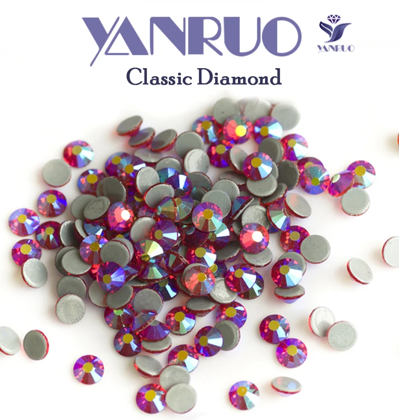 YANRUO 2058HF светильник Siam AB с плоской задней частью стразы горячей фиксации хрустальные тепловые железные хрустальные камни