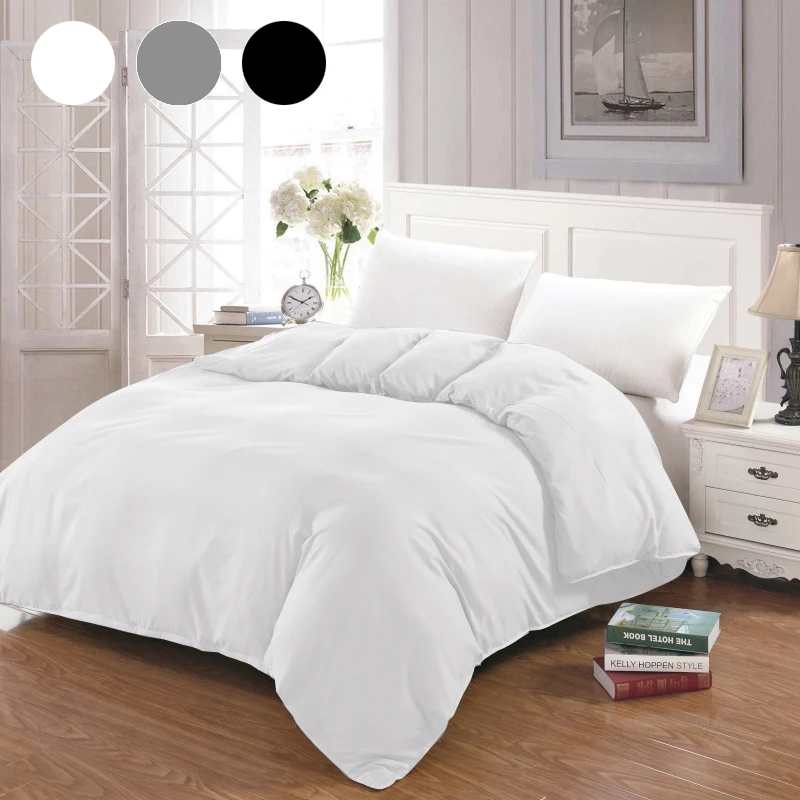 

Duvet Cover White Black Gray Comforter/Quilt/Blanket case Twin Full Queen King double single Bedding 220x240 200x200 150 Hot