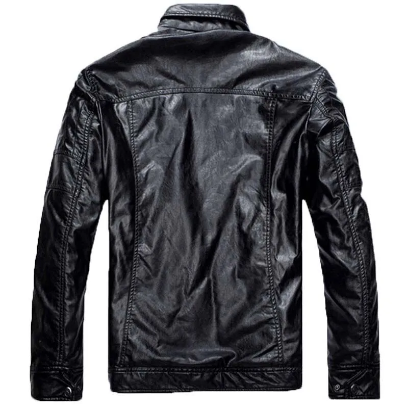 Кожаная куртка мужчины зимняя PU куртки и утолщение шерсть бурелом