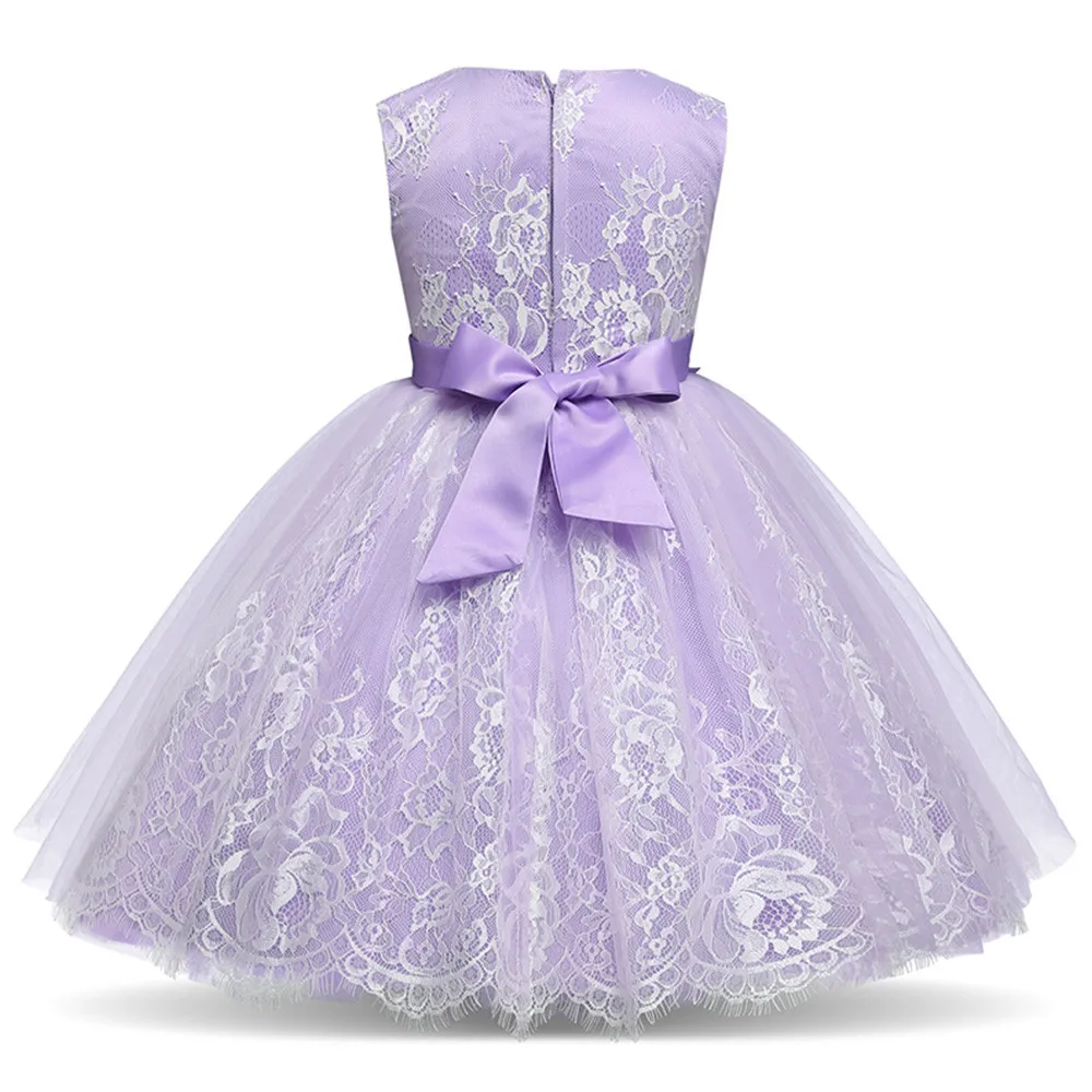 Платье для маленьких девочек кружевное платье принцессы с бантом свадебной