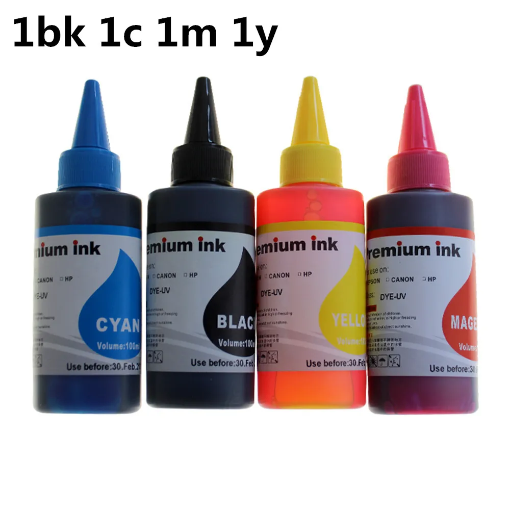 1bk 1c 1m 1y Краска для заправки чернил совместимый с чернилами hp Deskjet 1015 1515 1516 2515 2516 2545 2546 2645 2646 3515 3516 3545 3546 3565 4645 4666 - Цвет: 1bk 1c 1m 1y