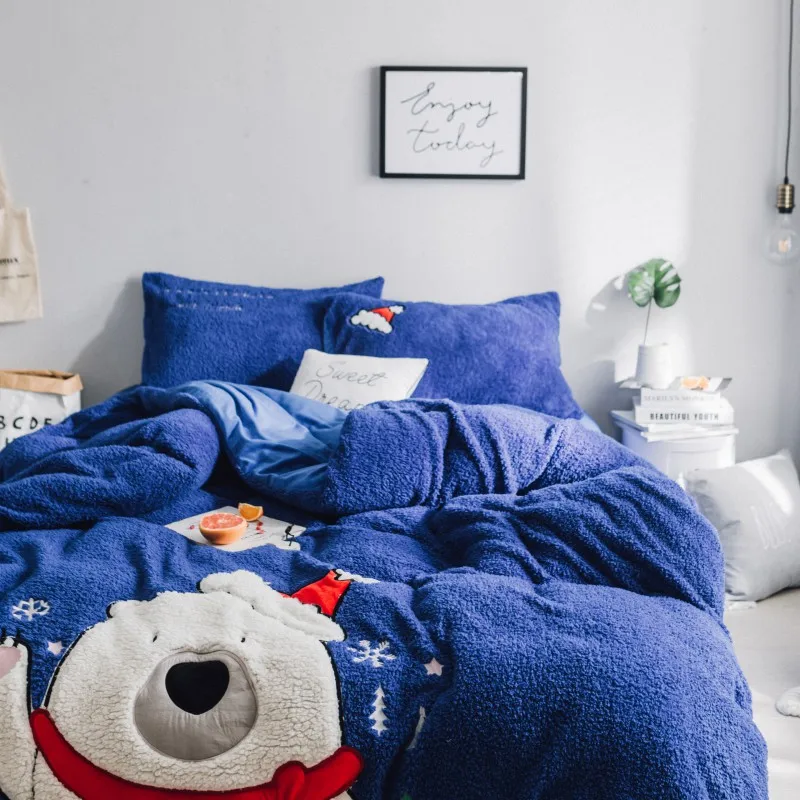 Роскошный милый Рождественский Комплект постельного белья для близнецов и