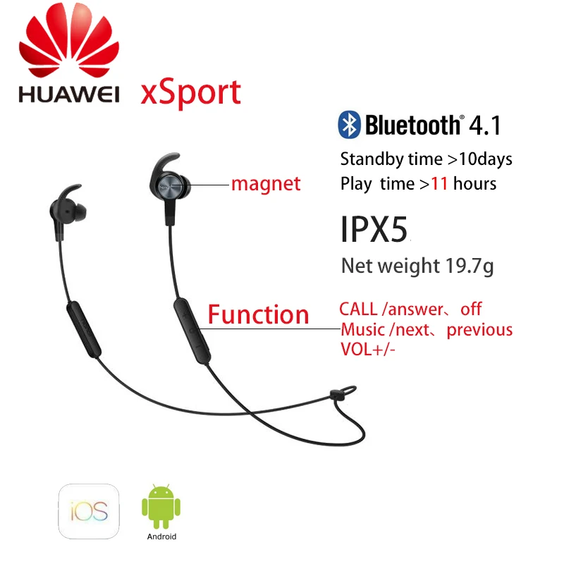Huawei am61 honor xSports наушники для бега беспроводные Bluetooth наушники водонепроницаемые aptX с микрофоном для apple phone sumsung s8