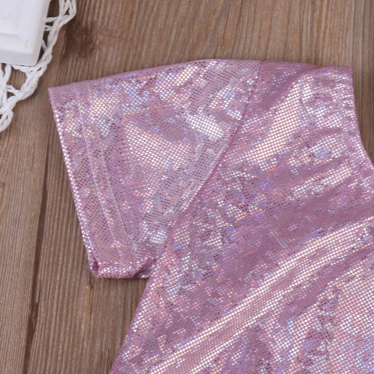 Цельнокроеный Блестящий купальник для маленьких девочек розовая пляжная одежда