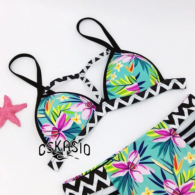 Сексуальные бикини для женщин 2017 с высокой талией пуш-ап бразильский комплект