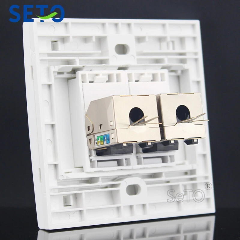 SeTo 86 Тип Двойной гигабитный щит сетевой RJ-45 Cat6 розетка настенная пластина розетка Keystone Лицевая панель