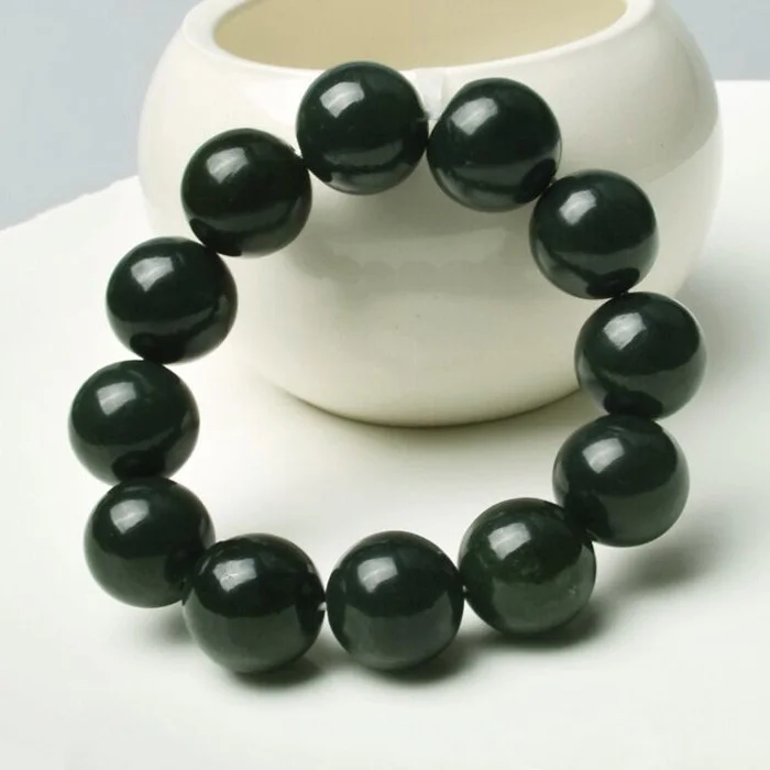 Натуральные темно-зеленые бусины Будды HETIAN Nephrite искусственные китайские