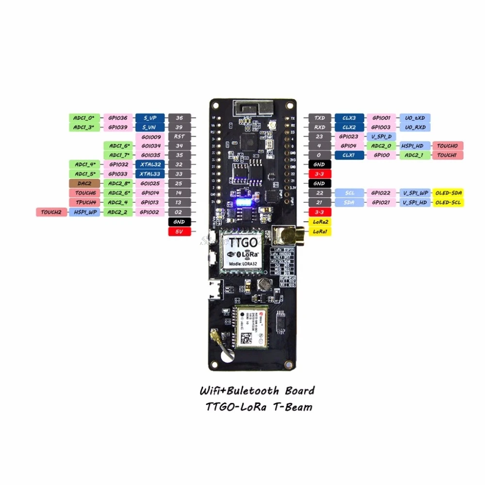 T Beam ESP32 868/915 МГц WiFi беспроводной Bluetooth модуль GPS NEO 6M SMA LORA плата интегральные схемы