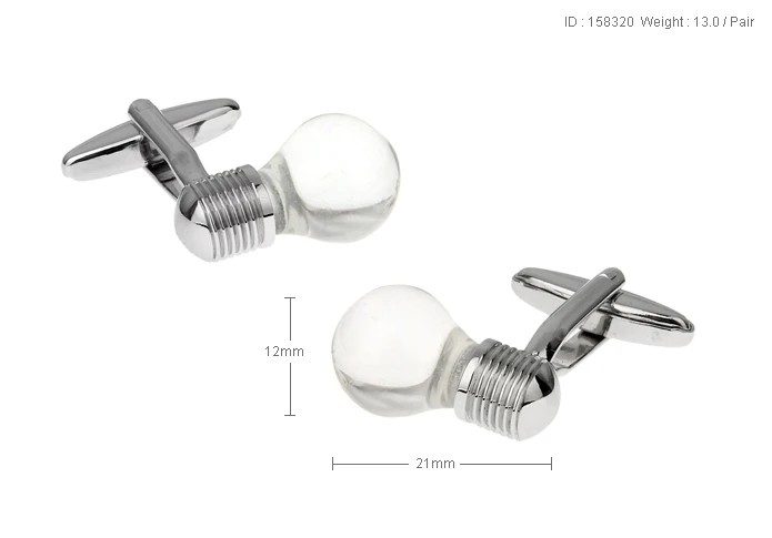 Sunnylink Men's Cuff Links Red Transparent Silver Light bulb Cufflinks for shirt L1243 | Украшения и аксессуары