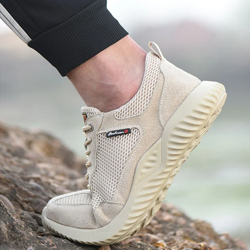 Flying Woven Labor Insurance Shoes Men Breathable Smash-proof and Puncture-proof Safety Protection Work boots | Обувь