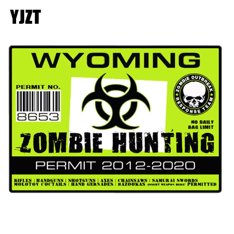 YJZT 10 2 см * 7 1 Lnterest персональный светоотражающий WYOMING зомби Вспышка реакция команда