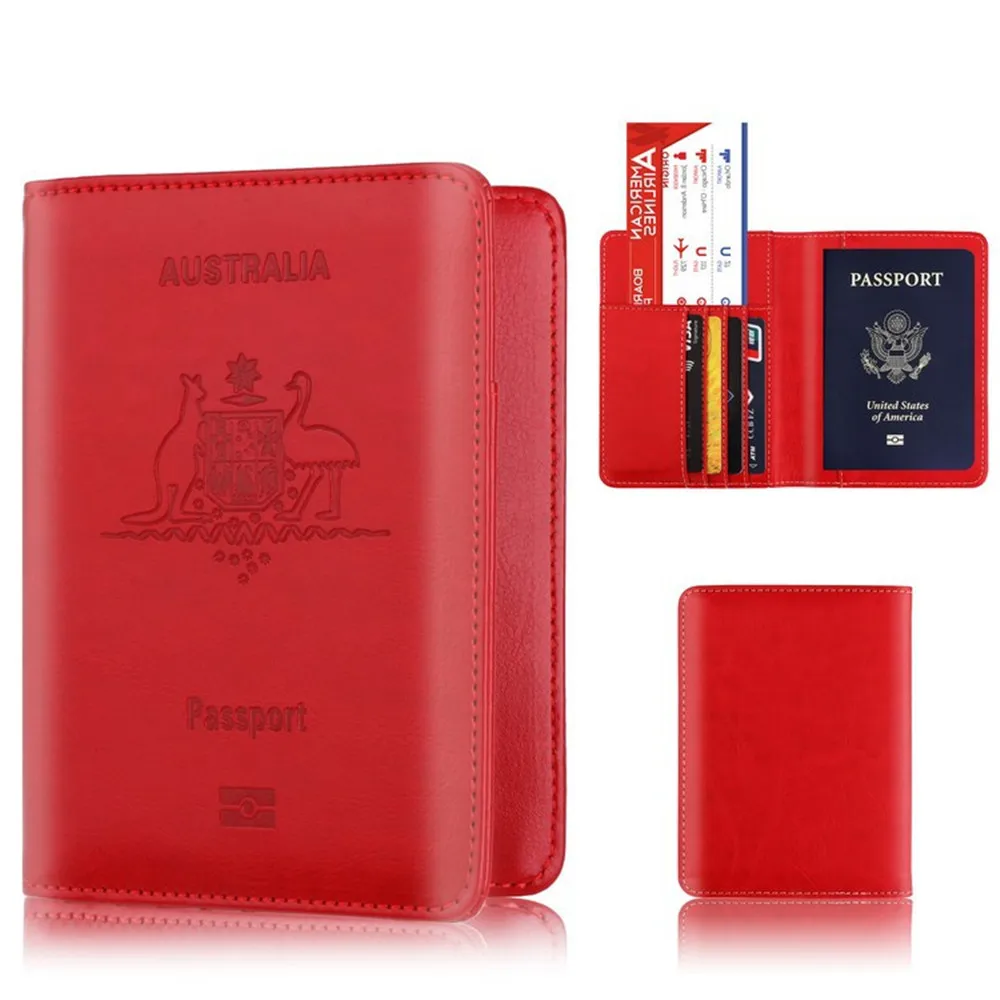 Australia Passport Holder PU Leather Covers for Australian Men Women AU Passports Travelling Document Organizer | Багаж и сумки