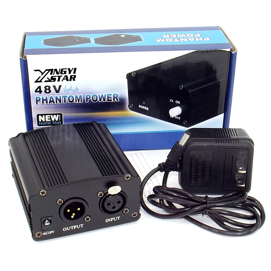 Микрофон для записи вокала Студийный микрофон 48 В постоянного тока фантомный