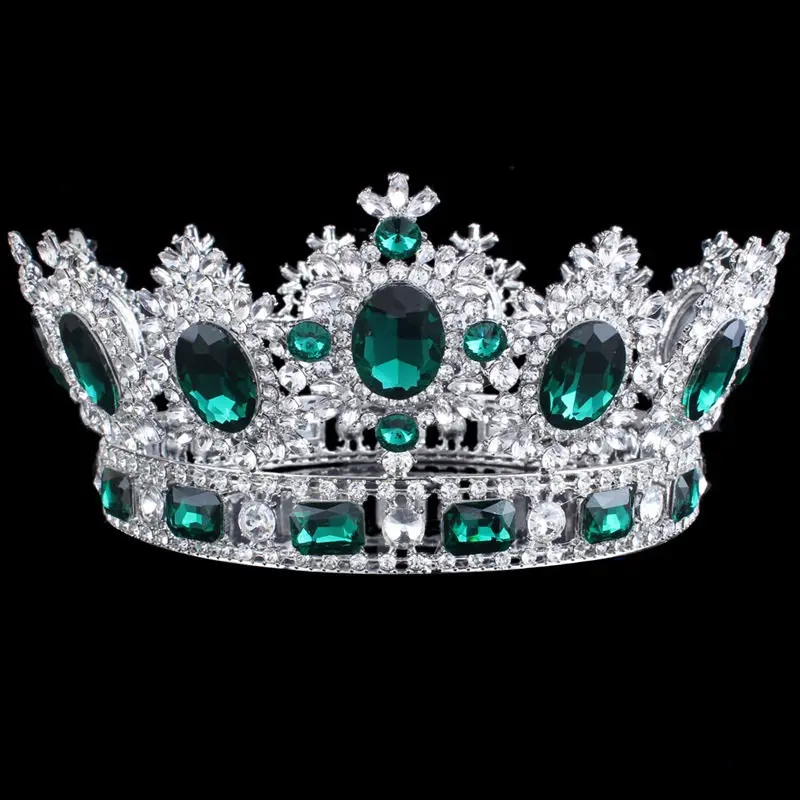 

Luxuries Crystal Bride Tiara Crown Women Queen Diadem circle Wedding Tiaras and Crowns Hair jewelry Pageant headdress
