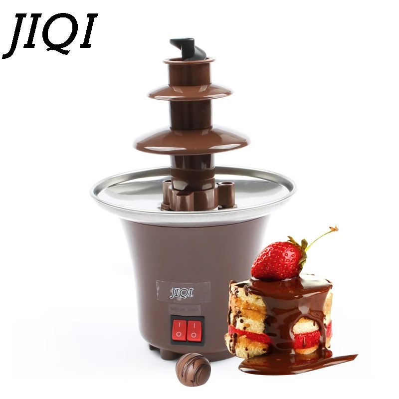 Трехслойный мини фонтанчик JIQI для шоколада DIY Choco нагреватель водопад плавильная