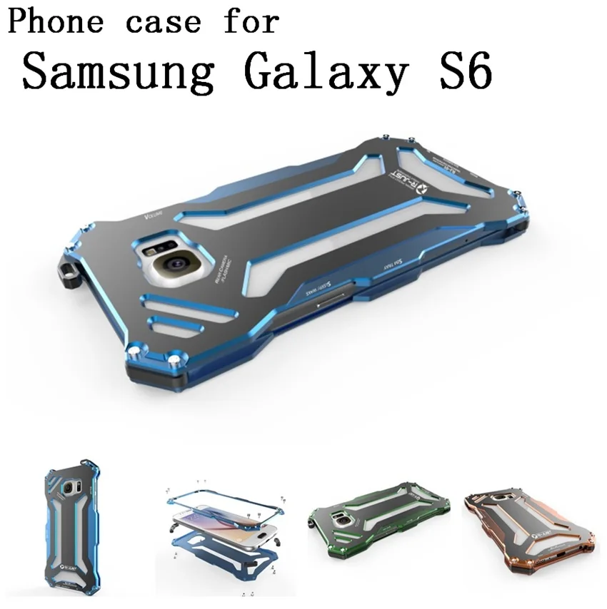 Роскошные мода металл чехол для Samsung galaxy S6 сотовый телефон в твердом переплете