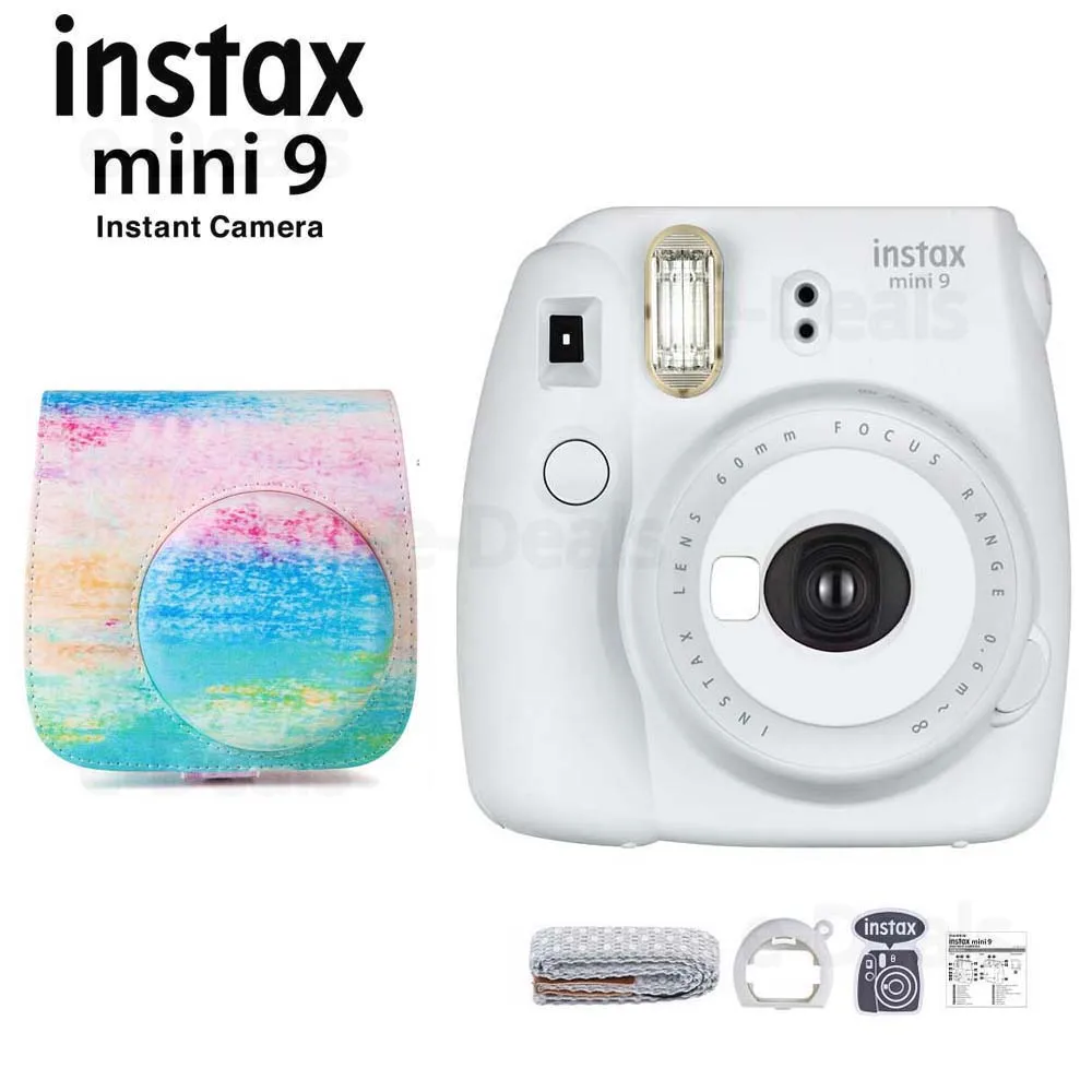 Fujifilm Instax Mini 9 мгновенная пленка для камеры дымчато-белый + качественный мягкий